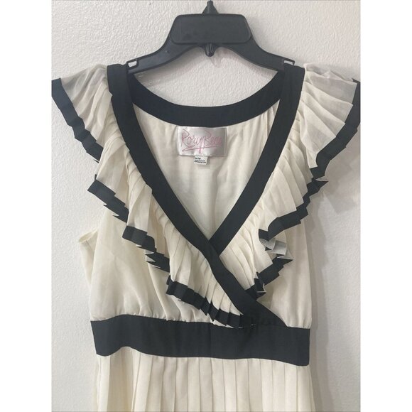 New Rory Beca Ivory Surplice Pleat Dress Casual New size M Party sleeveless - Picture 3 of 8
